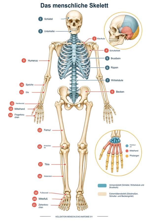 Gesamtpaket: 100 Anatomieposter auf Deutsch – deutsche Ausgabe