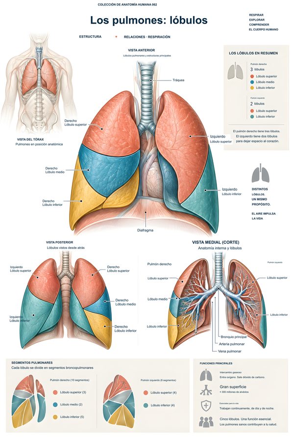 Los pulmones: lóbulos