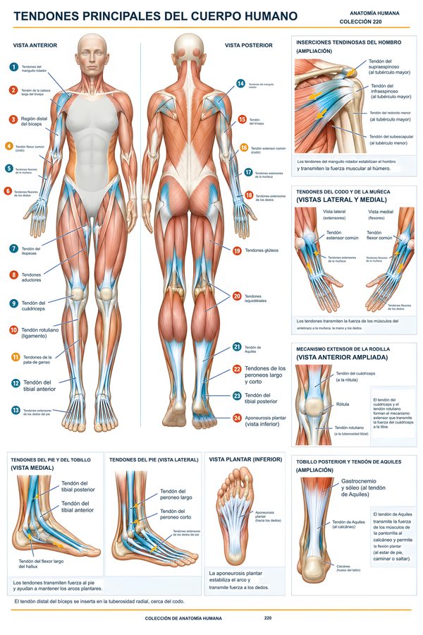 Tendones principales del cuerpo humano