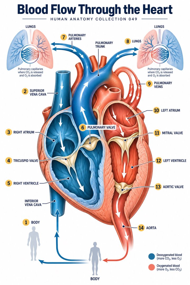 ANATOMY 049 — Blood Flow Through the Heart