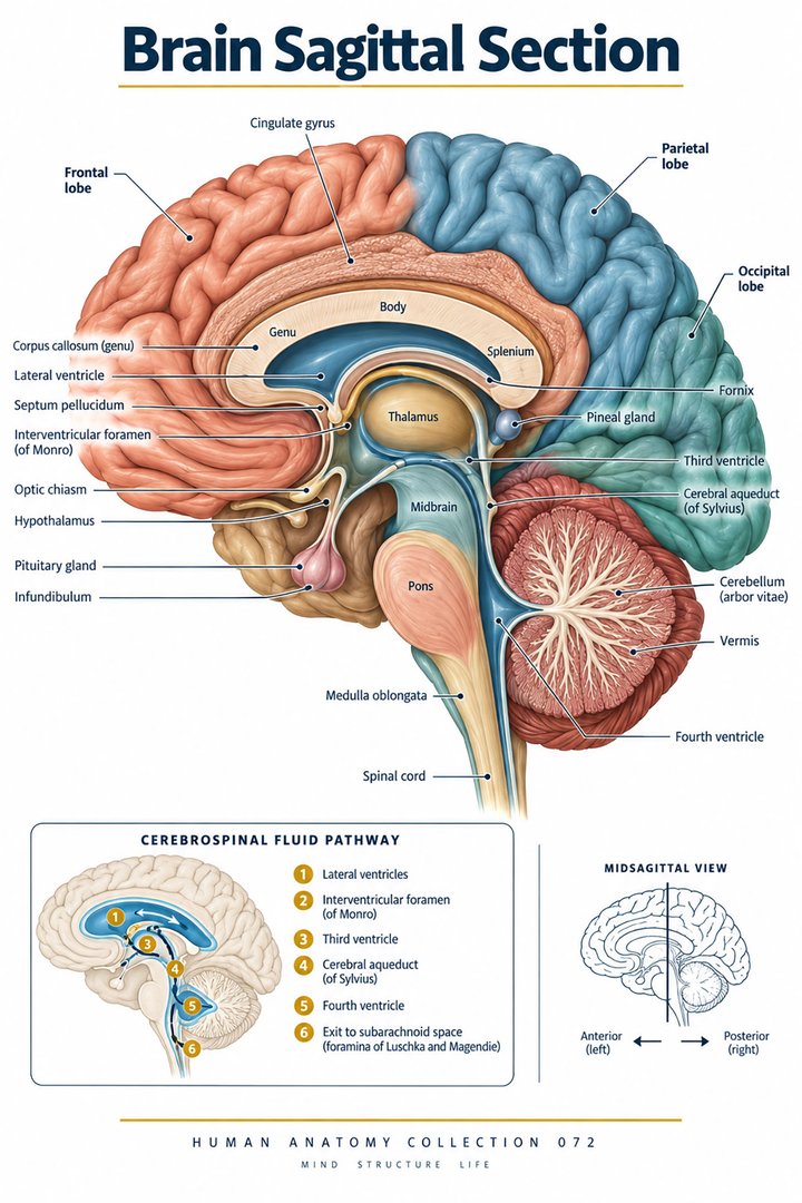 ANATOMY 072 — Brain Sagittal Section