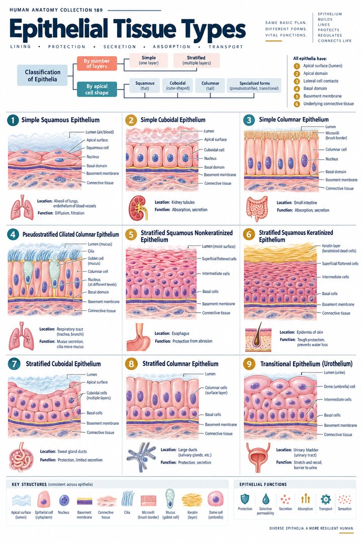 ANATOMY 189 — Epithelial Tissue Types