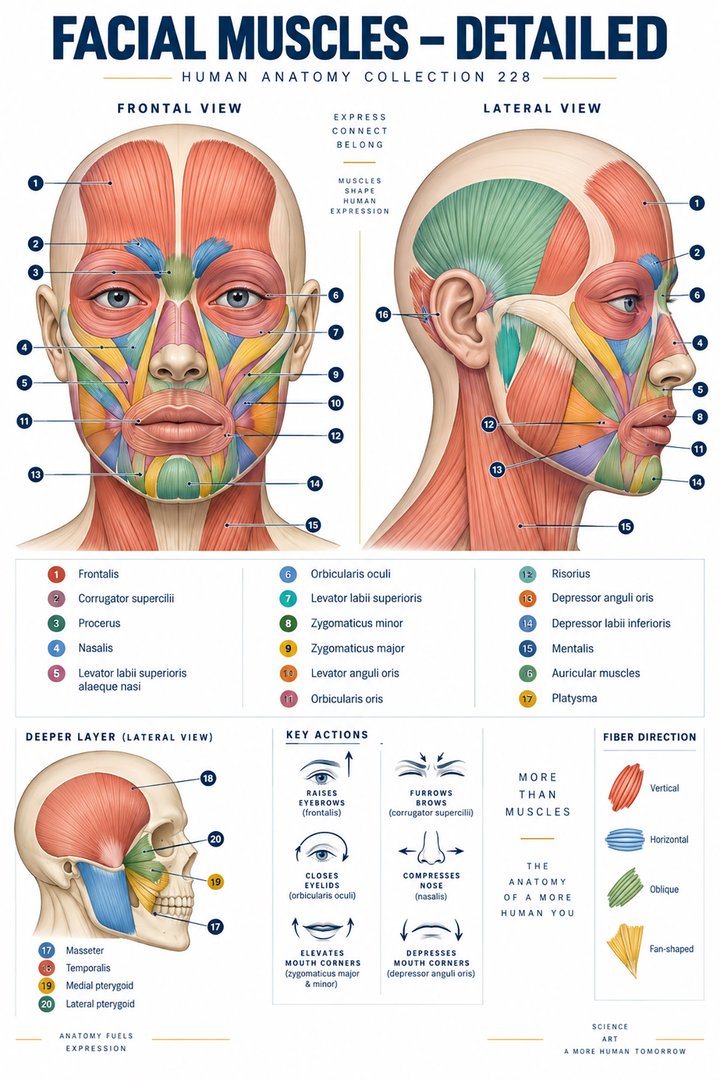ANATOMY 228 — Facial Muscles Detailed